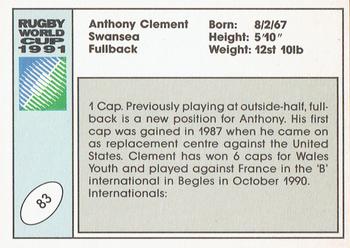 1991 Regina Rugby World Cup #83 Anthony Clement Back